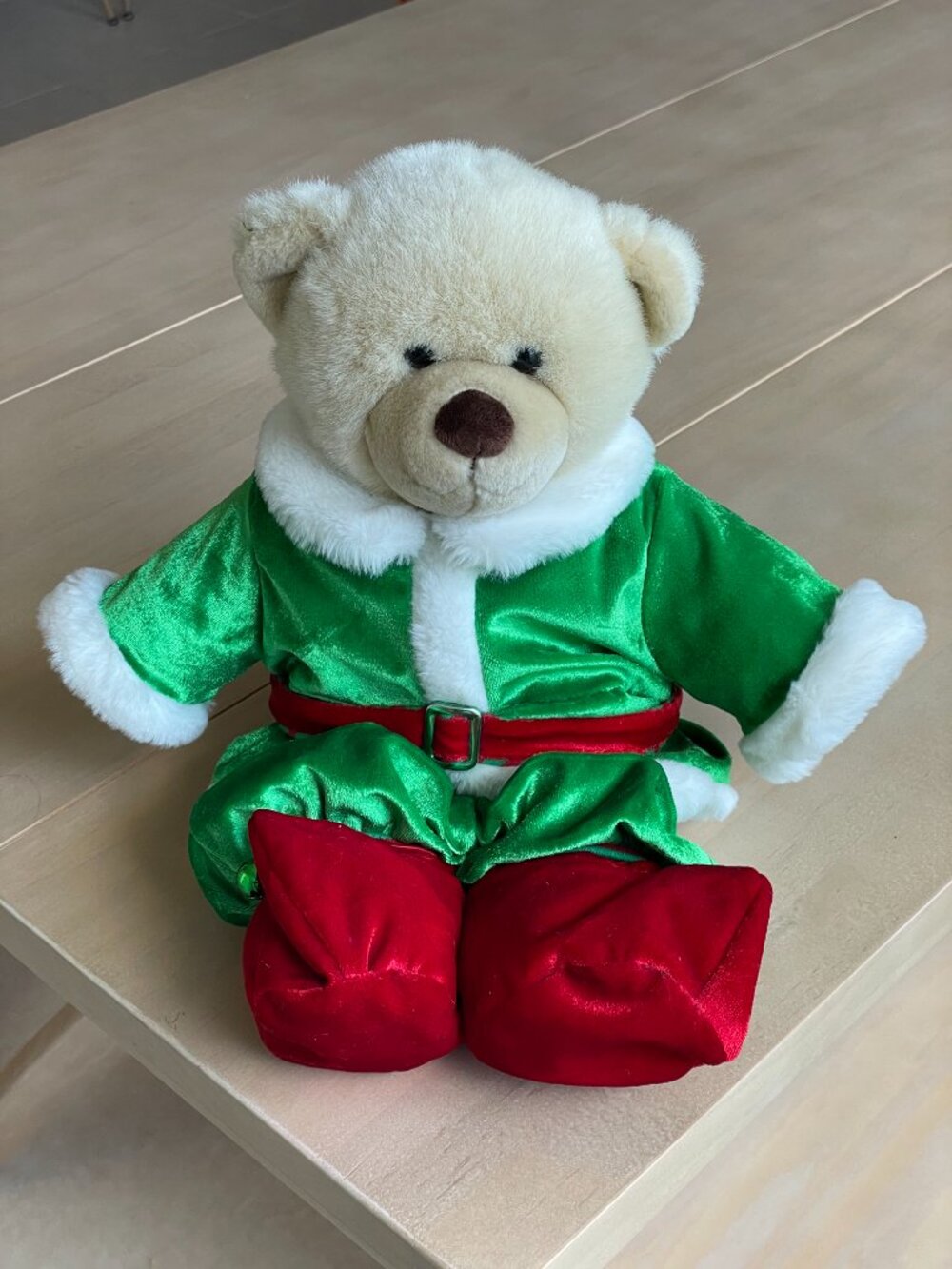 Entire Closet $5! Build A Bear Cream Teddy Bear Christmas Elf Outfit Plush - Picture 2 of 8